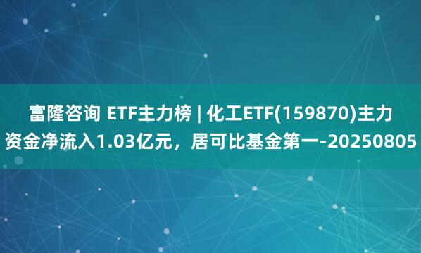 富隆咨询 ETF主力榜 | 化工ETF(159870)主力资金净流入1.03亿元，居可比基金第一-20250805